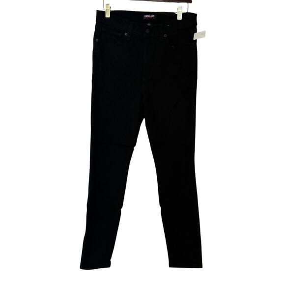 Kirkland Signature Women's Size 10 Solid Black Skinny High Rise Jeans NWT - Picture 1 of 9